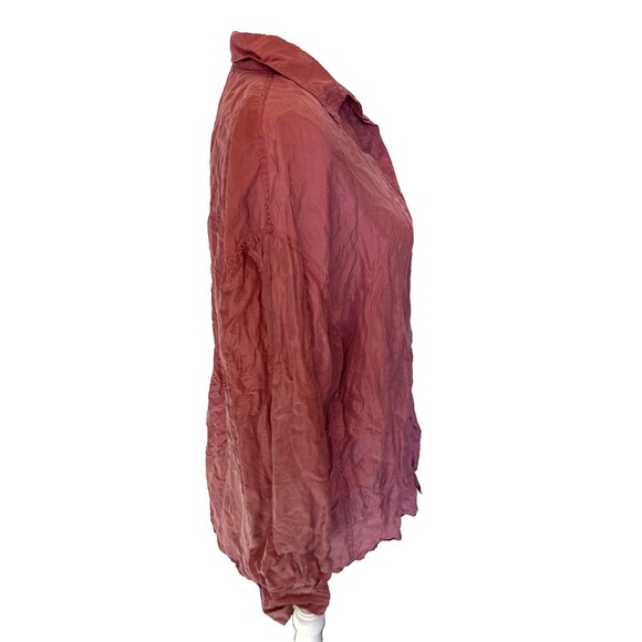 Vintage Express Compagnie Internationale 100% Silk Blouse Mauve Large - Picture 2 of 5